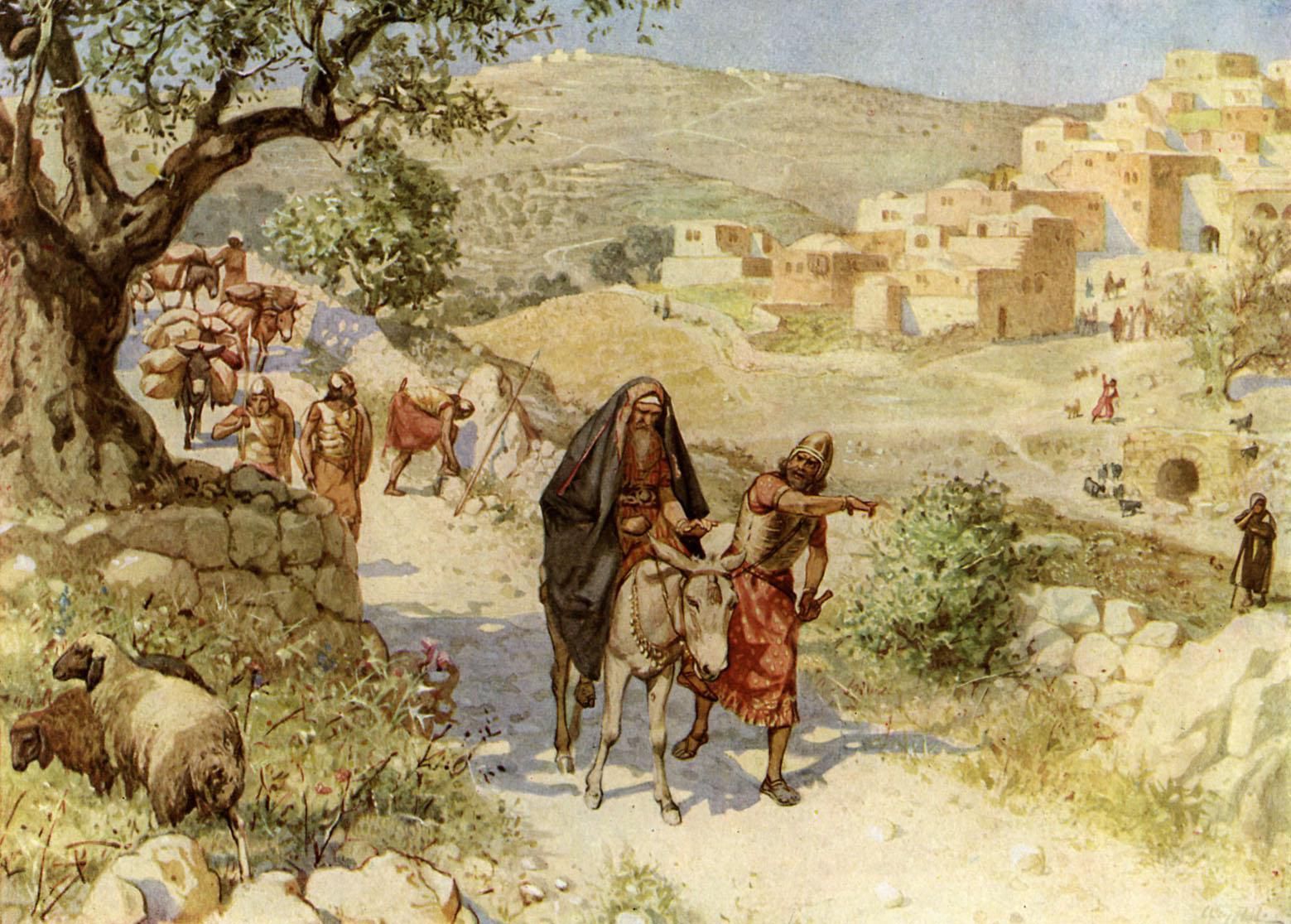 上图:艺术想象图:示每咒诅大卫。